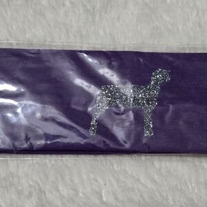 Purple Headband with Silver Glitter Dog Design